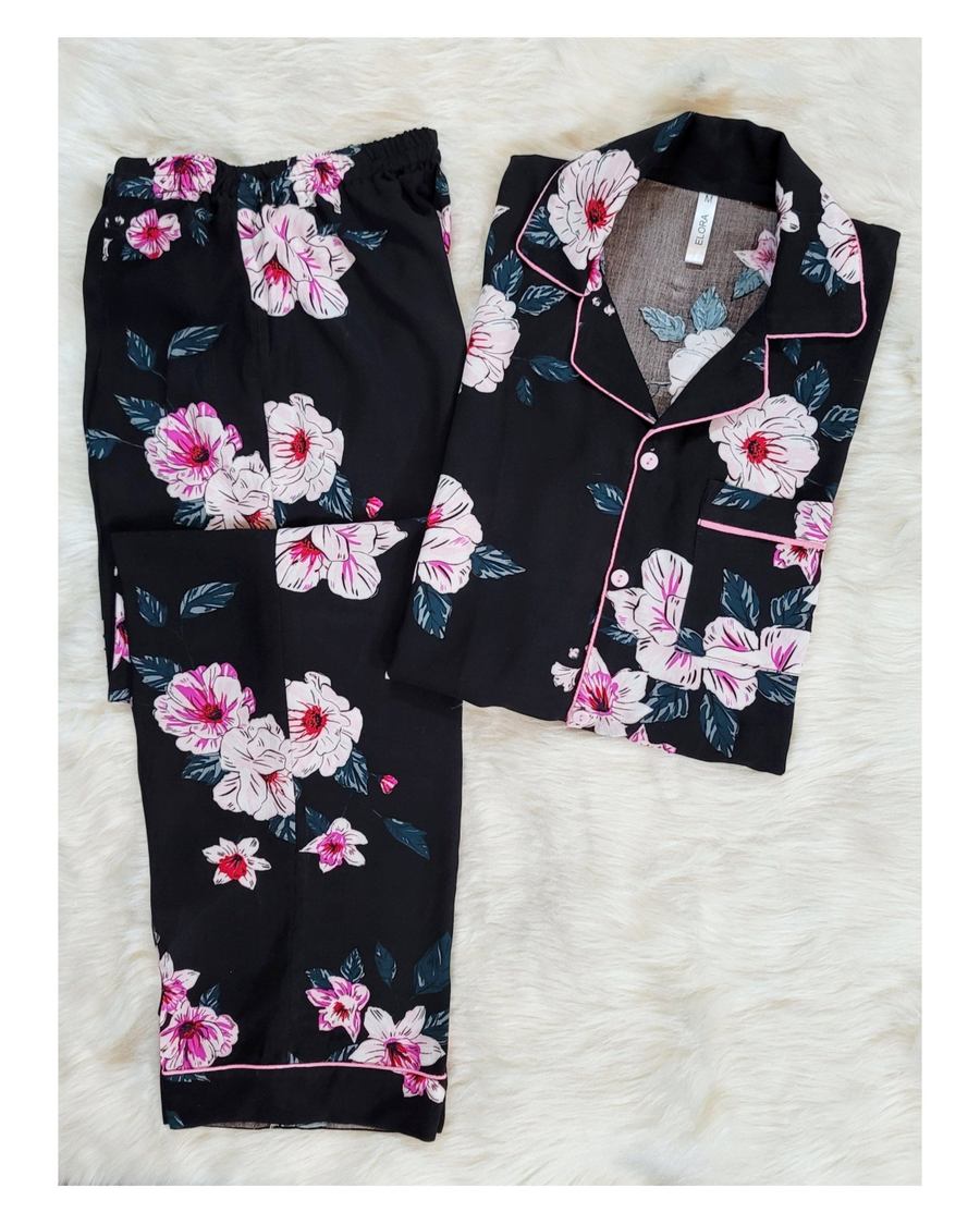 Black Dahlia Linen Loungewear